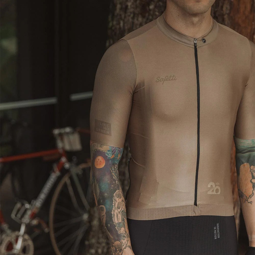 Camisa de ciclismo masc Safetti Essential Gold