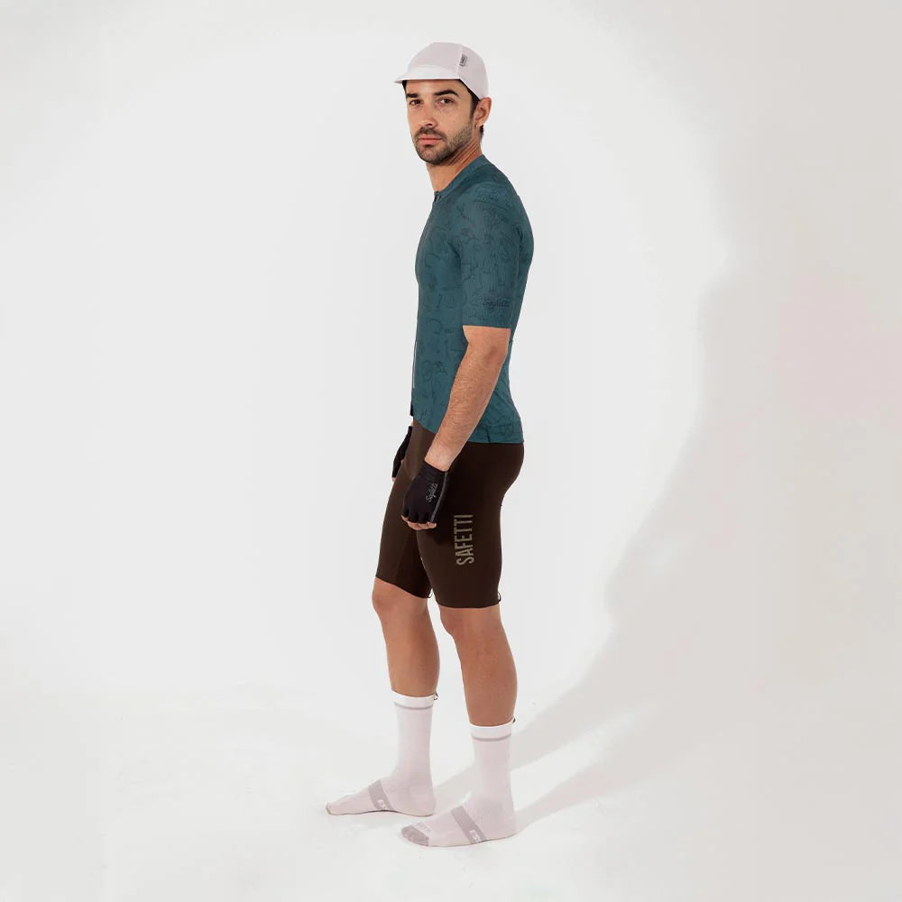 Camisa de ciclismo masc Safetti Classic Parts Esmeralda