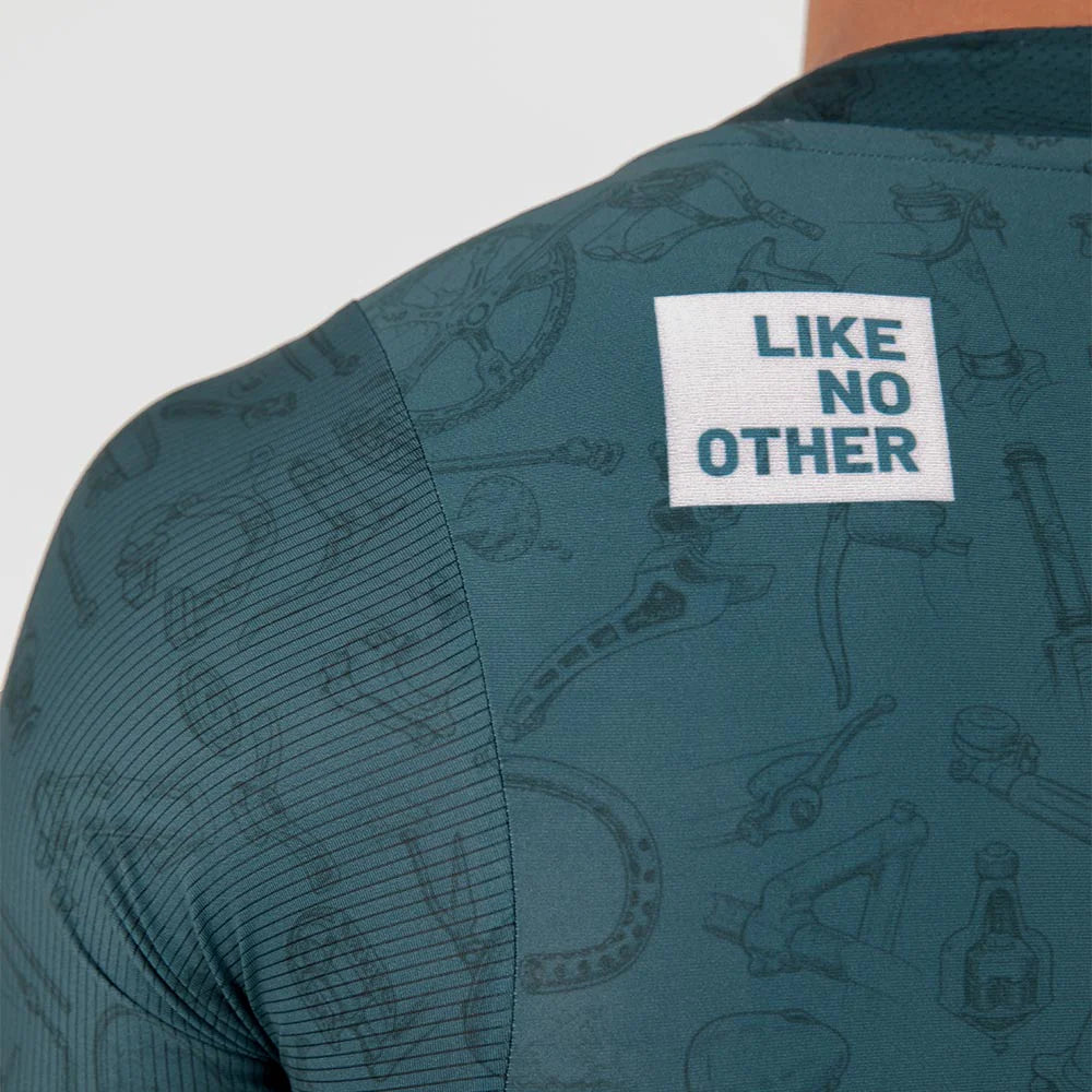 Camisa de ciclismo masc Safetti Classic Parts Esmeralda