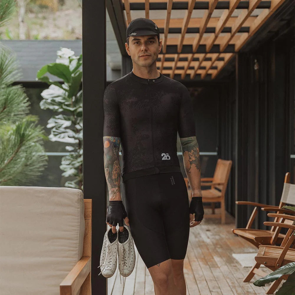 Camisa de ciclismo masc Safetti Essential Black