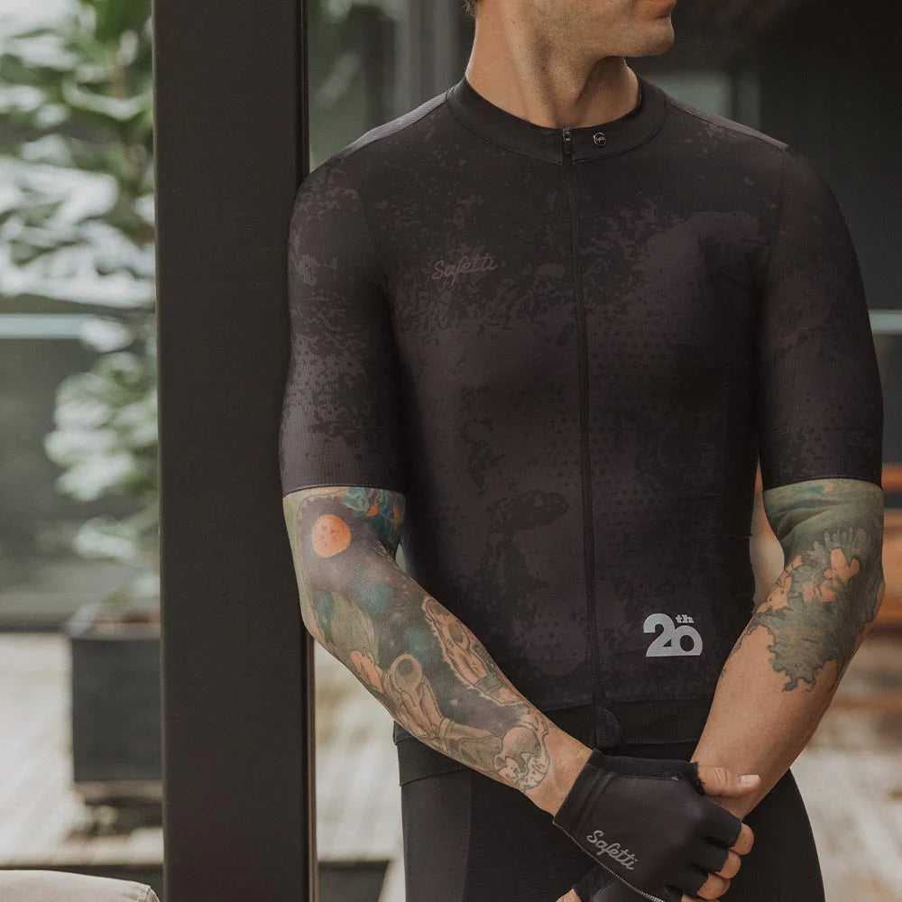 Camisa de ciclismo masc Safetti Essential Black