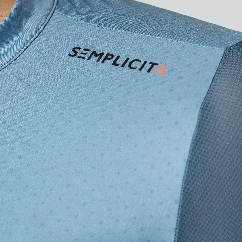 Camisa de ciclismo masc Safetti Semplicitá Azul Polvo