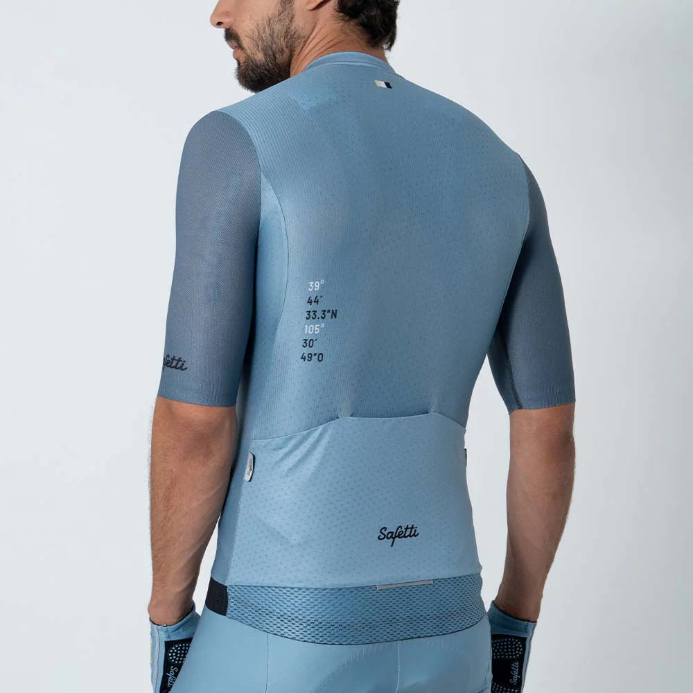 Camisa de ciclismo masc Safetti Semplicitá Azul Polvo