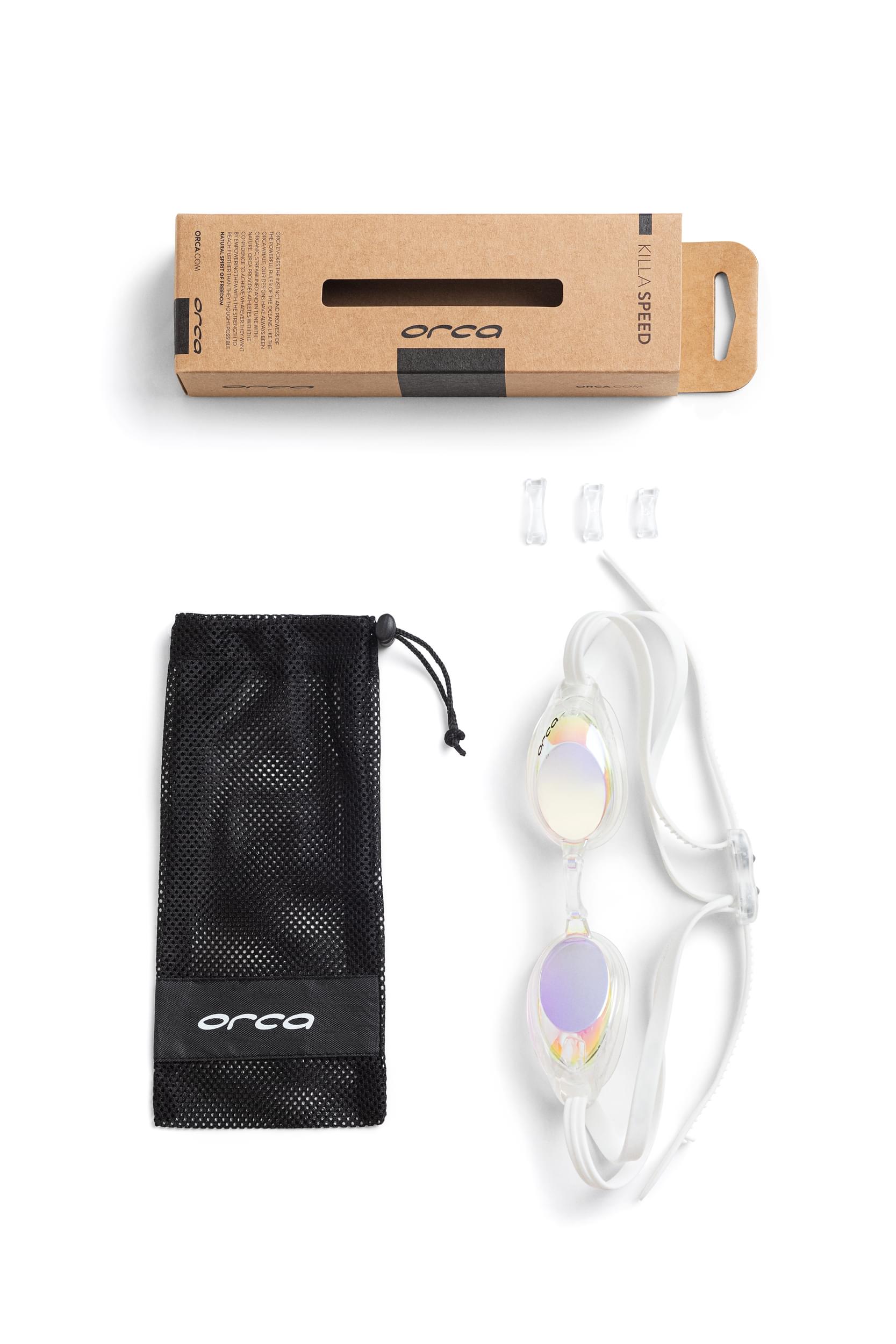 Óculos de Natação Orca Killa Speed Lente Espelhada - Branco