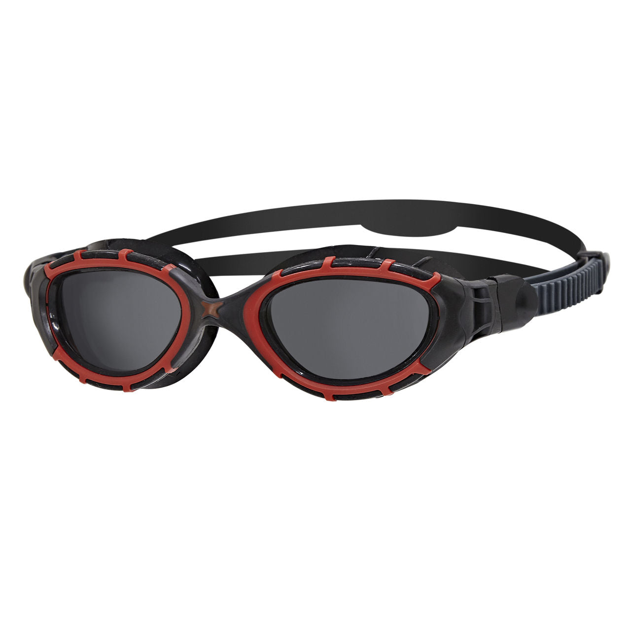 Óculos de Natação Zoggs Predator Flex Lente Polarizada Fumê - Preto e Vermelho