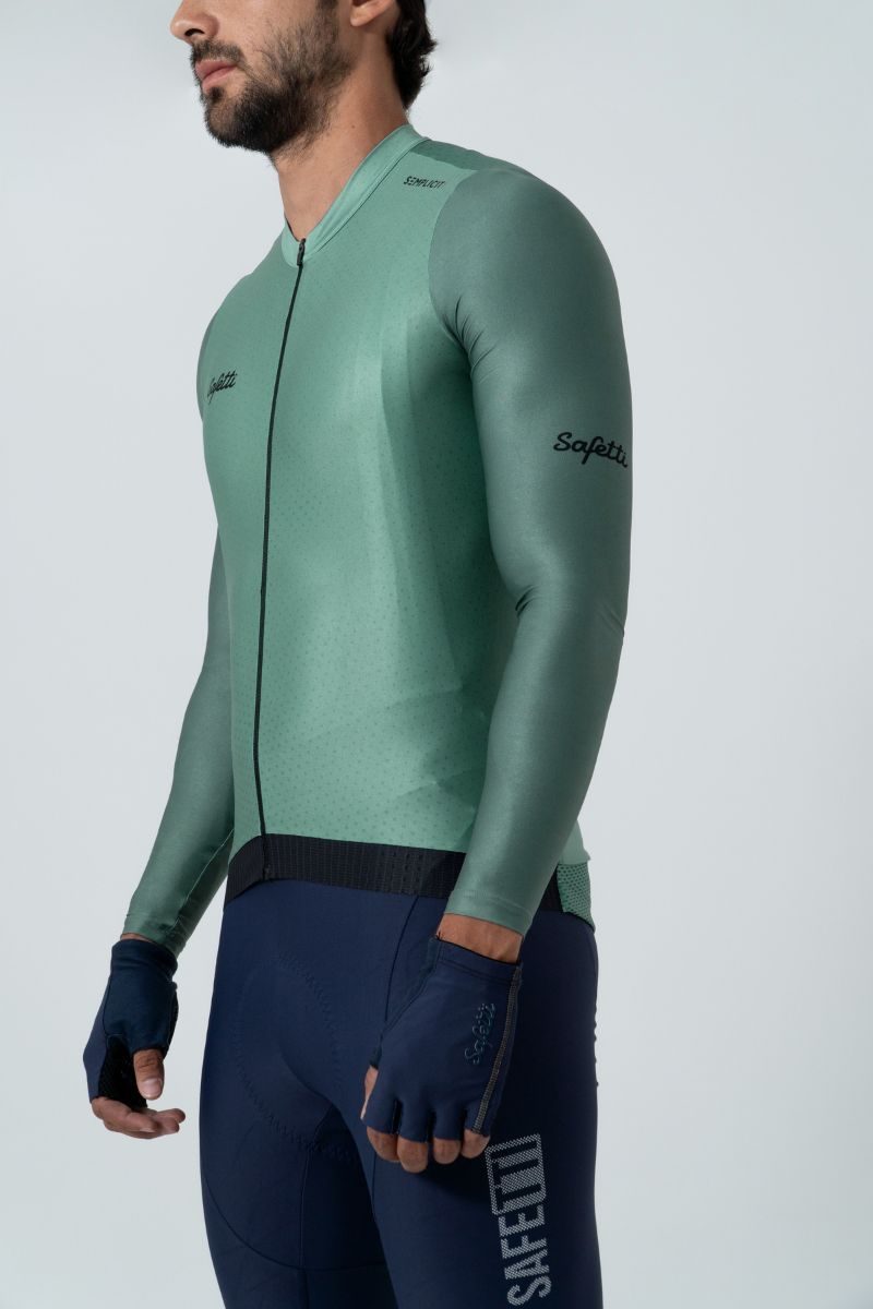 Camisa de ciclismo ML masc Safetti Semplicitá Cadet Blue