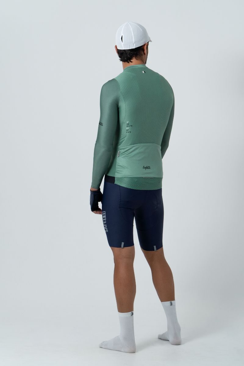 Camisa de ciclismo ML masc Safetti Semplicitá Cadet Blue