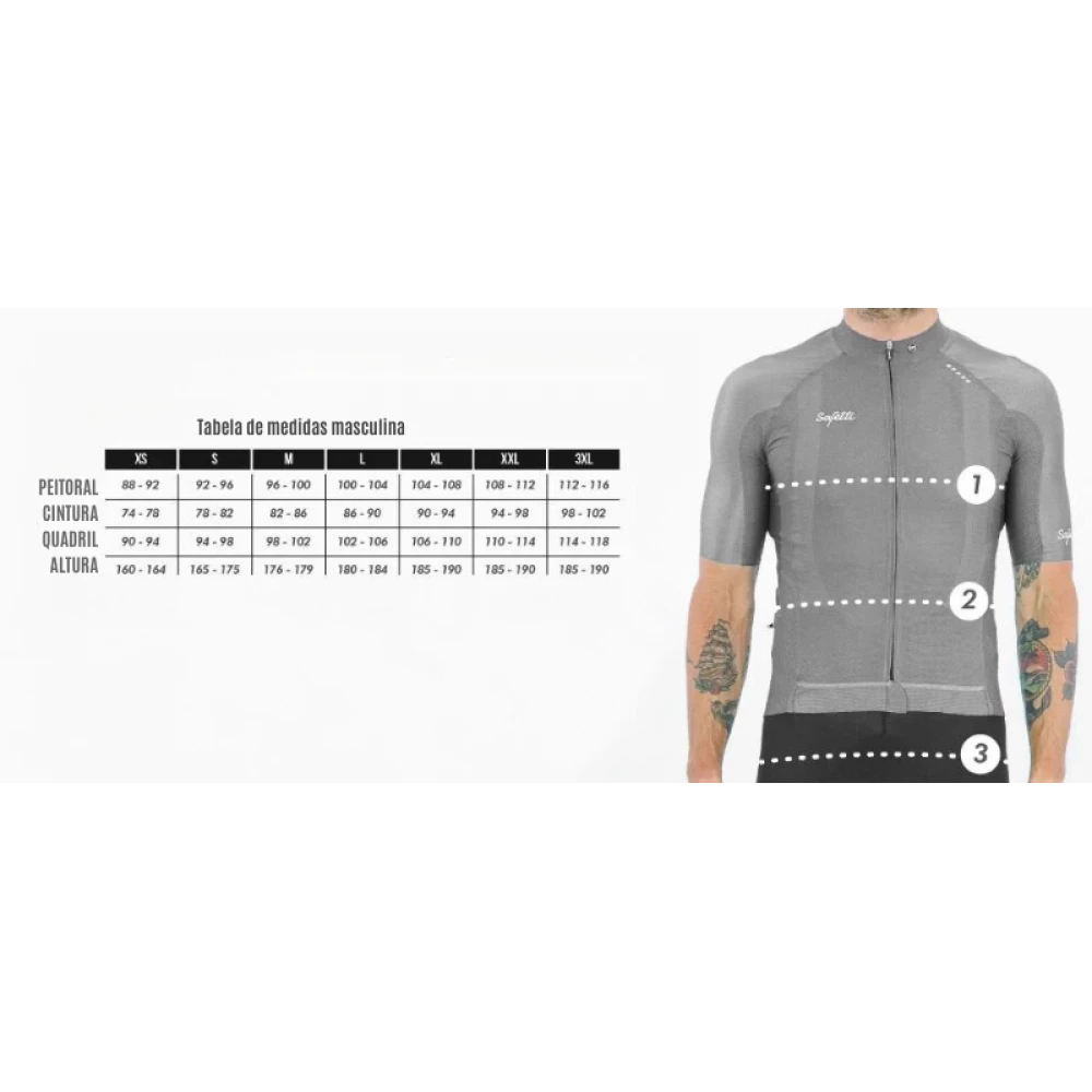 Camisa de ciclismo masc Safetti Verona Nero