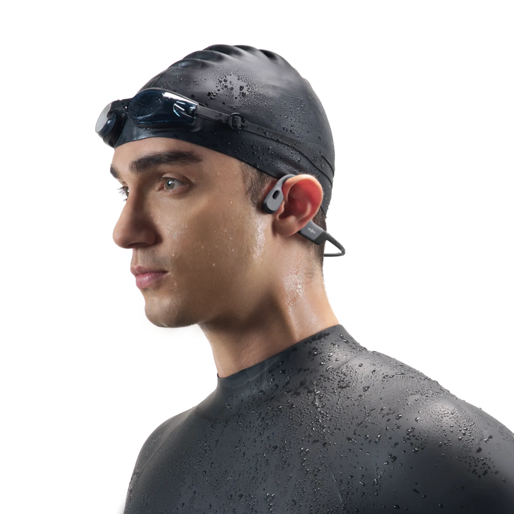 Fone de condução óssea Shokz Openswim Pro - Cinza