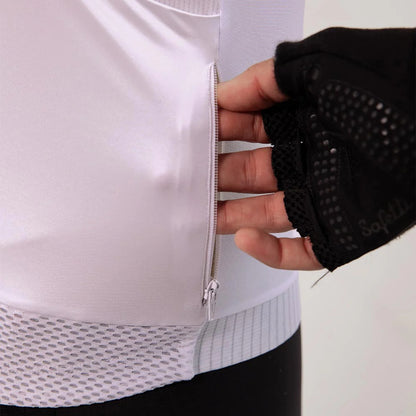 Camisa de ciclismo ML masc Safetti Essential White
