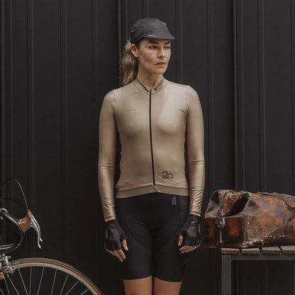 Camisa de ciclismo ML fem Safetti Essential Gold