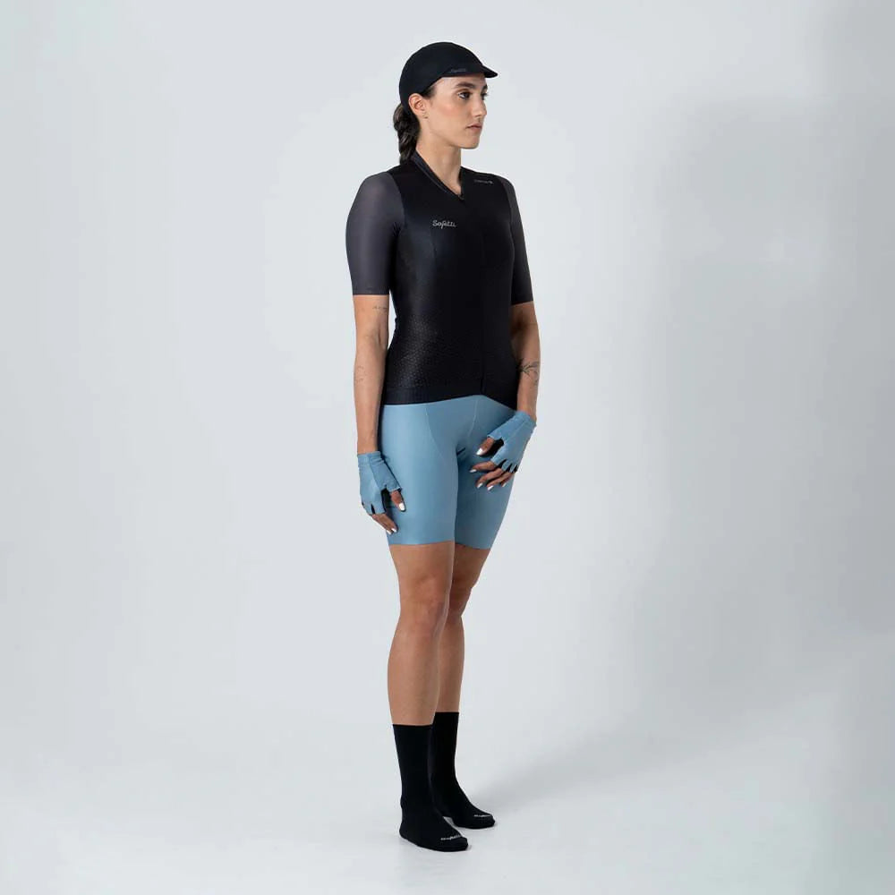 Camisa de ciclismo fem Safetti Semplicitá Nero