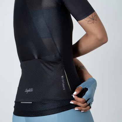 Camisa de ciclismo fem Safetti Semplicitá Nero