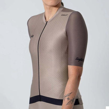 Camisa de ciclismo fem Safetti Semplicitá Avelã