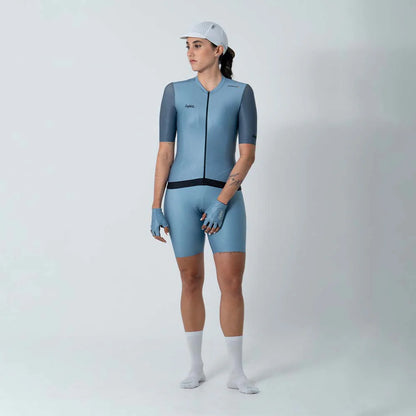 Camisa de ciclismo fem Safetti Semplicitá Azul Polvo