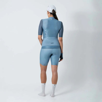 Camisa de ciclismo fem Safetti Semplicitá Azul Polvo