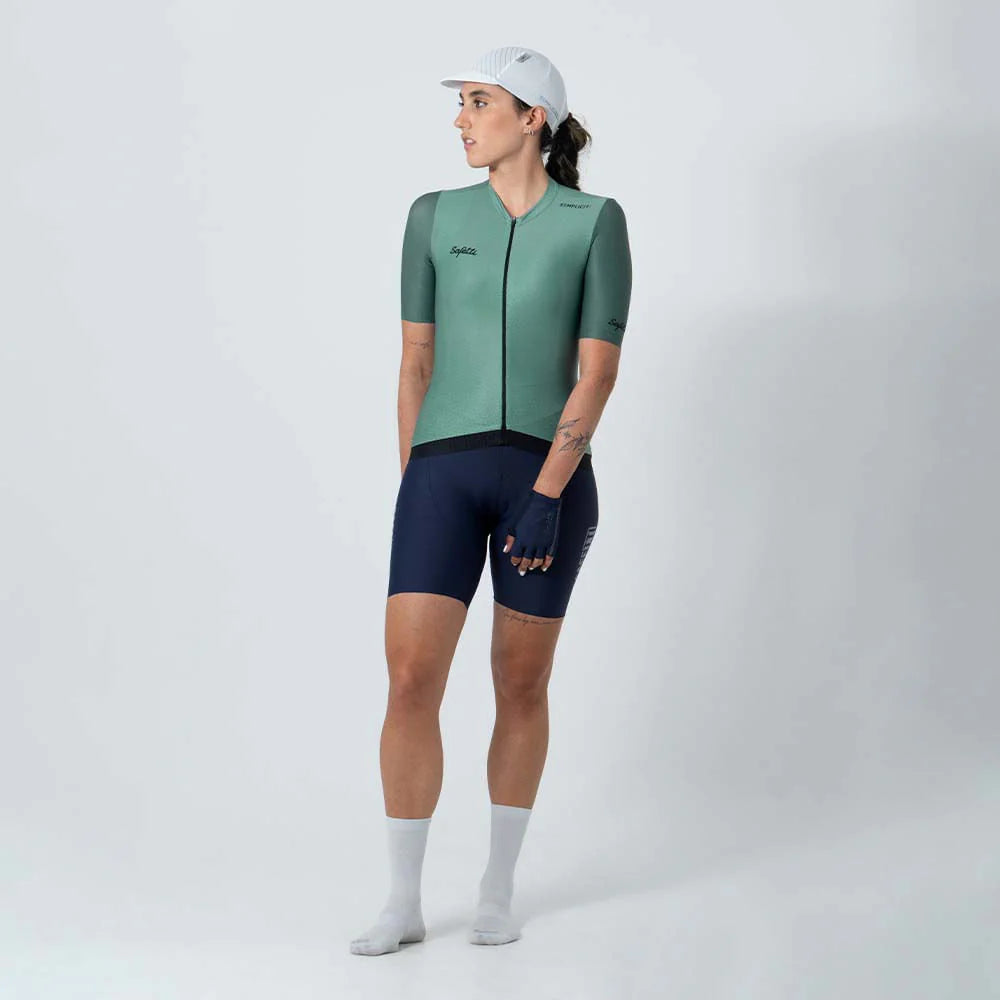 Camisa de ciclismo fem Safetti Semplicitá Cadet Blue