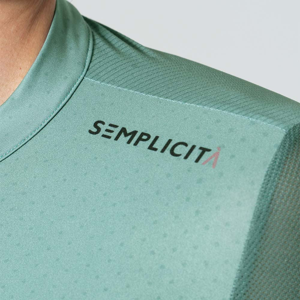 Camisa de ciclismo fem Safetti Semplicitá Cadet Blue