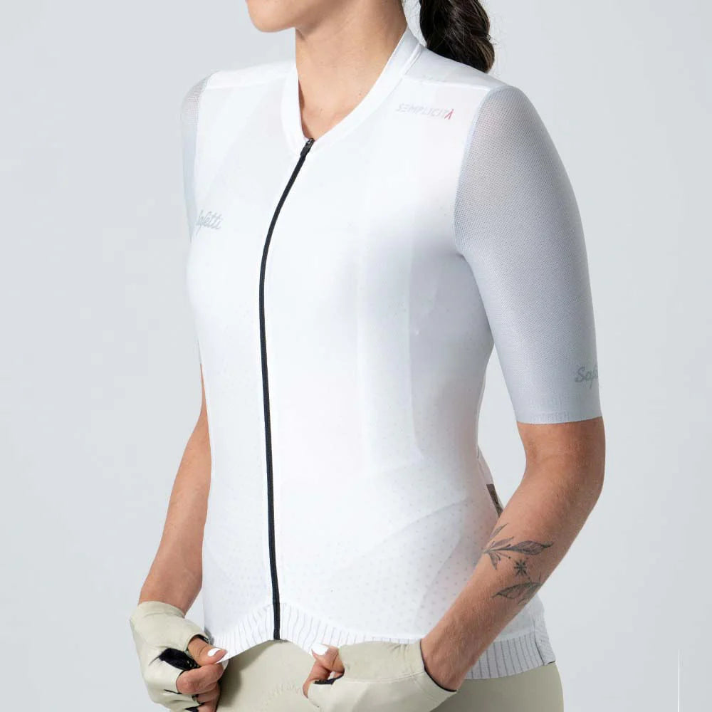 Camisa de ciclismo fem Safetti Semplicitá Snow