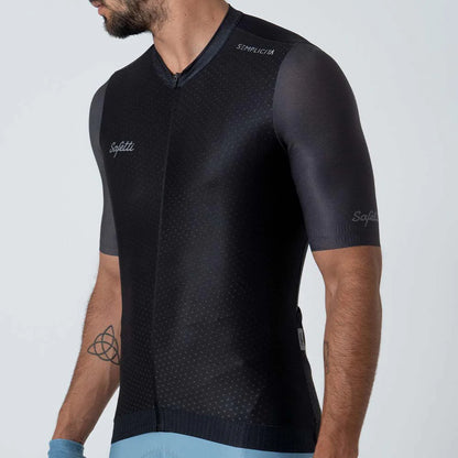 Camisa de ciclismo masc Safetti Semplicitá Nero