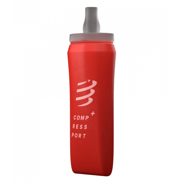 Garrafa de Silicone ErgoFlask Compressport Vermelha + suporte - 500ml