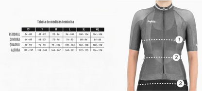 Camisa de ciclismo fem Safetti Semplicitá Azul Polvo