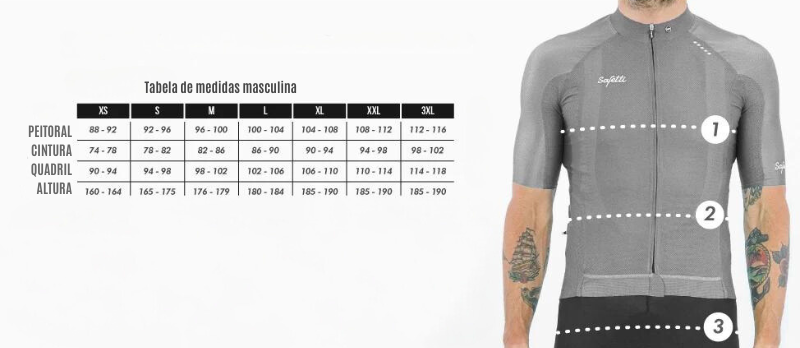 Camisa de ciclismo masc Safetti Purezza