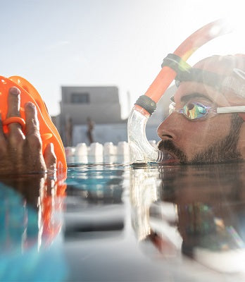 Snorkel frontal para natação Orca - laranja