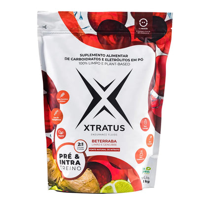 Xtratus Pré e Intratreino em Pó com Carboidratos e Eletrólitos Beterraba, Limão e Gengibre com Nitrato - 1kg