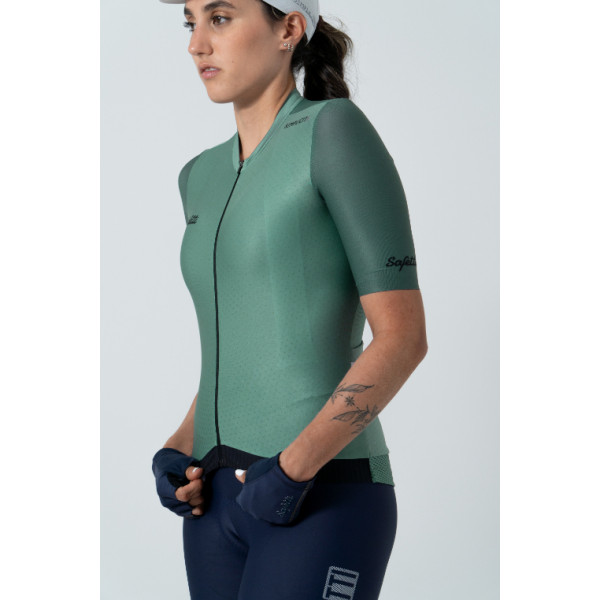 Camisa de ciclismo fem Safetti Semplicitá Cadet Blue