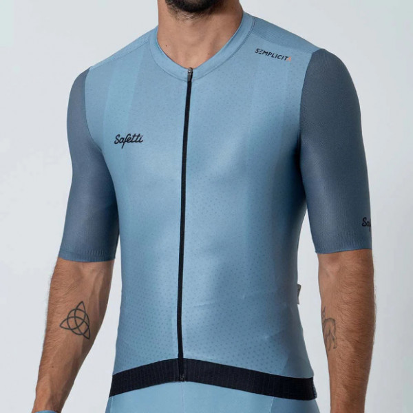 Camisa de ciclismo masc Safetti Semplicitá Azul Polvo