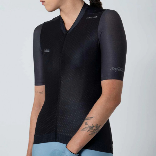 Camisa de ciclismo fem Safetti Semplicitá Nero